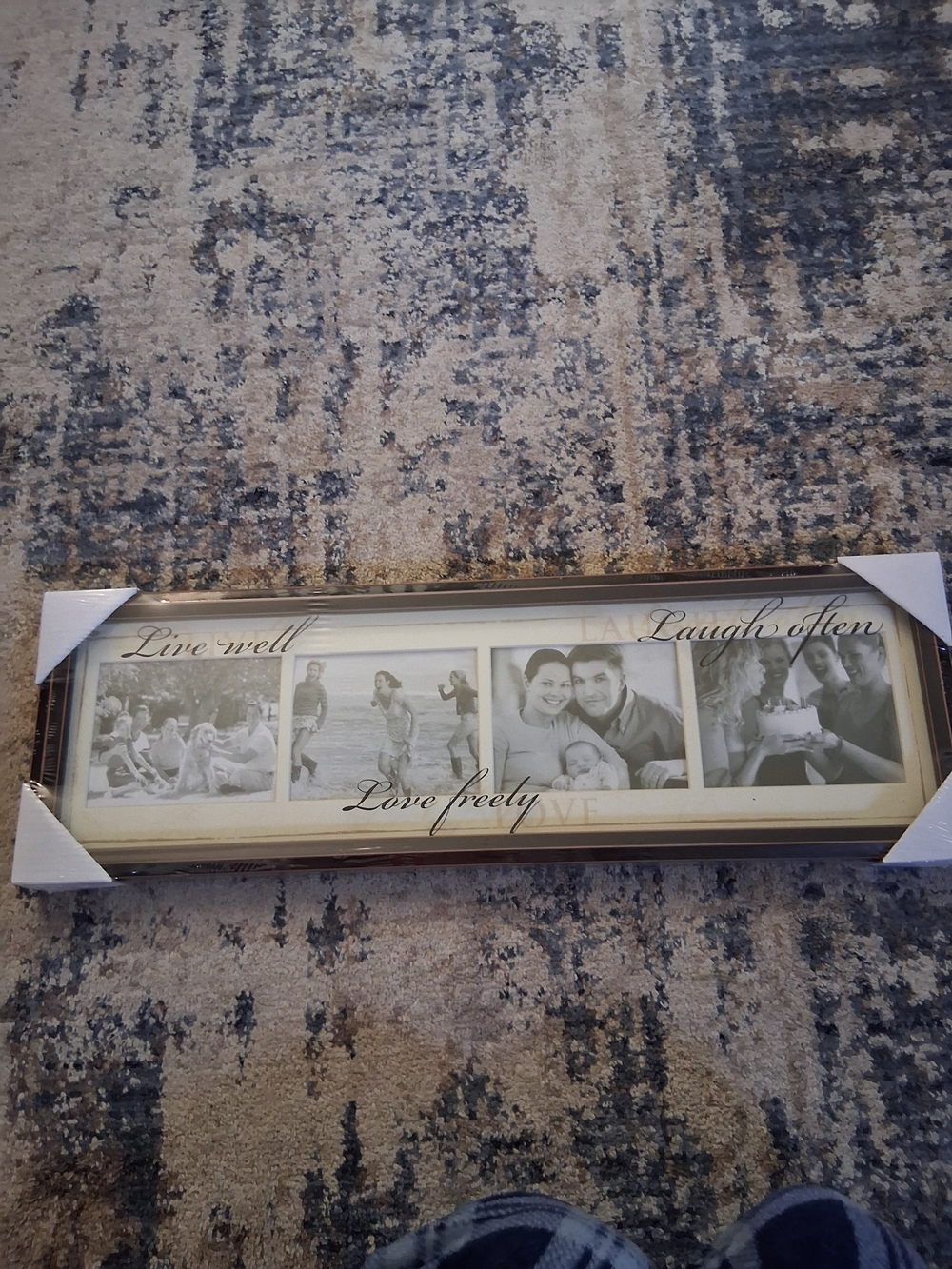 Live Well Laugh Often Love Freely Multi-Opening Picture Frame - Brown